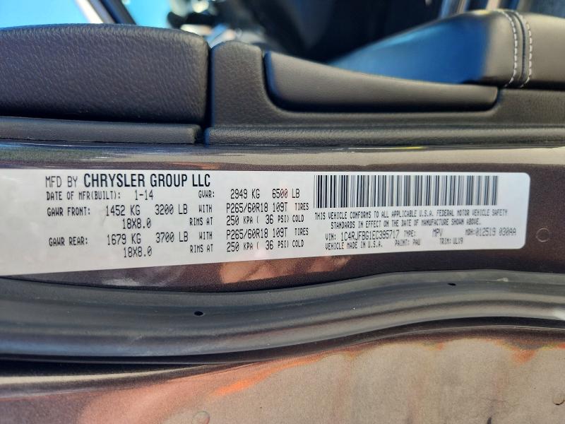 2014 Jeep Grand Cherokee მანქანა იყიდება აუქციონზე, vin: 1C4RJFBG1EC395717, აუქციონის ნომერი: 65377886