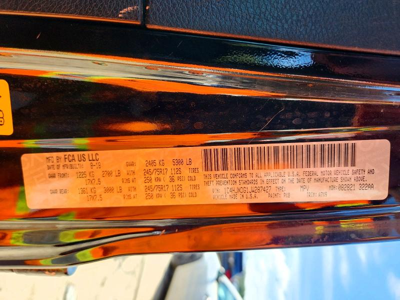 Aukcja sprzedaży 2018 Jeep Wrangler Unlimited, vin: 1C4HJXDG1JW287427, numer aukcji: 65943716