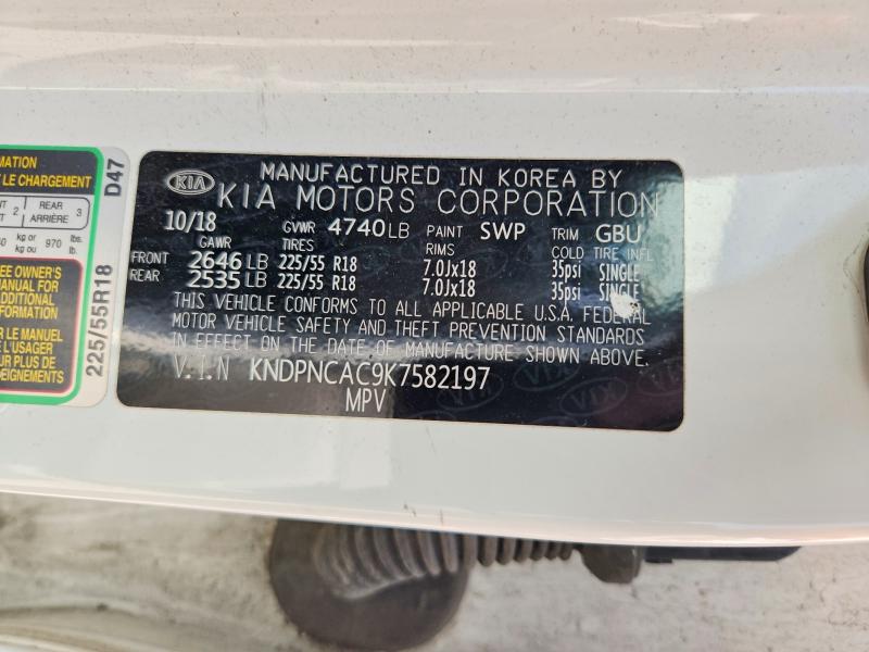 Aukcja sprzedaży 2019 Kia Sportage, vin: KNDPNCAC9K7582197, numer aukcji: 65380086
