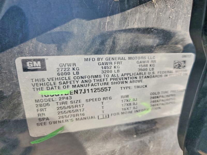 Aukcja sprzedaży 2018 Chevrolet Colorado, vin: 1GCGTDEN7J1125557, numer aukcji: 63390146