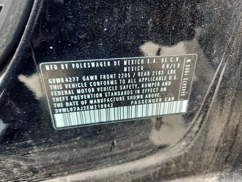 Aukcja sprzedaży 2014 Volkswagen Jetta, vin: 3VWL07AJ2EM210842, numer aukcji: 63700066