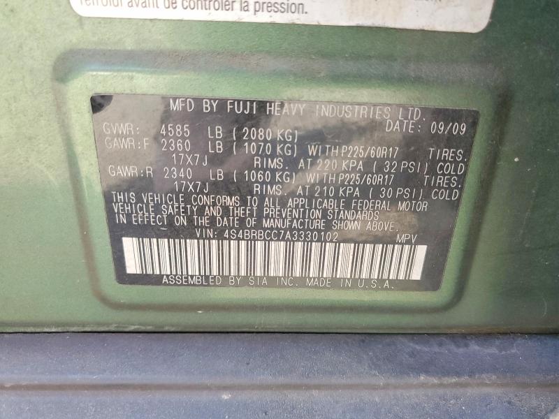 65945096 :رقم المزاد ، 4S4BRBCC7A3330102 vin ، 2010 Subaru Outback مزاد بيع