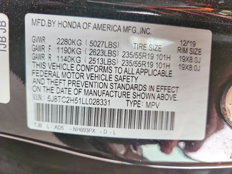 Продаж на аукціоні авто 2020 Acura Rdx, vin: 5J8TC2H51LL028331, номер лоту: 62495756