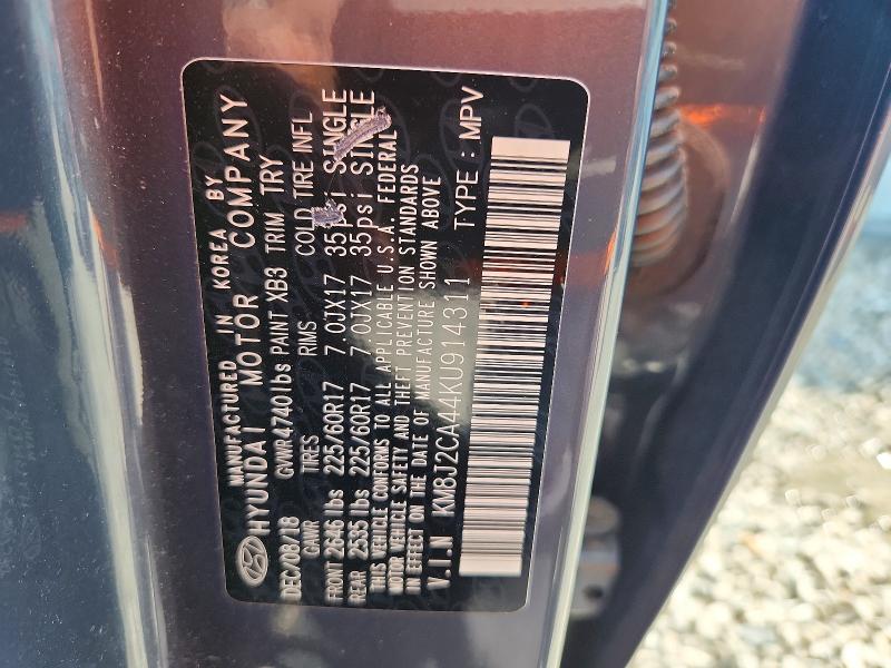 Продаж на аукціоні авто 2019 Hyundai Tucson, vin: KM8J2CA44KU914311, номер лоту: 63969416