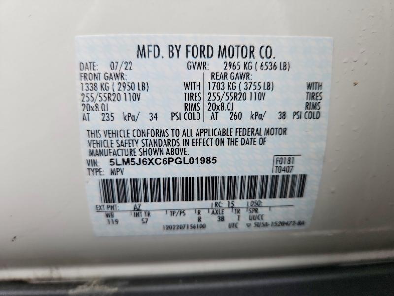 Aukcja sprzedaży 2023 Lincoln Aviator, vin: 5LM5J6XC6PGL01985, numer aukcji: 64543336