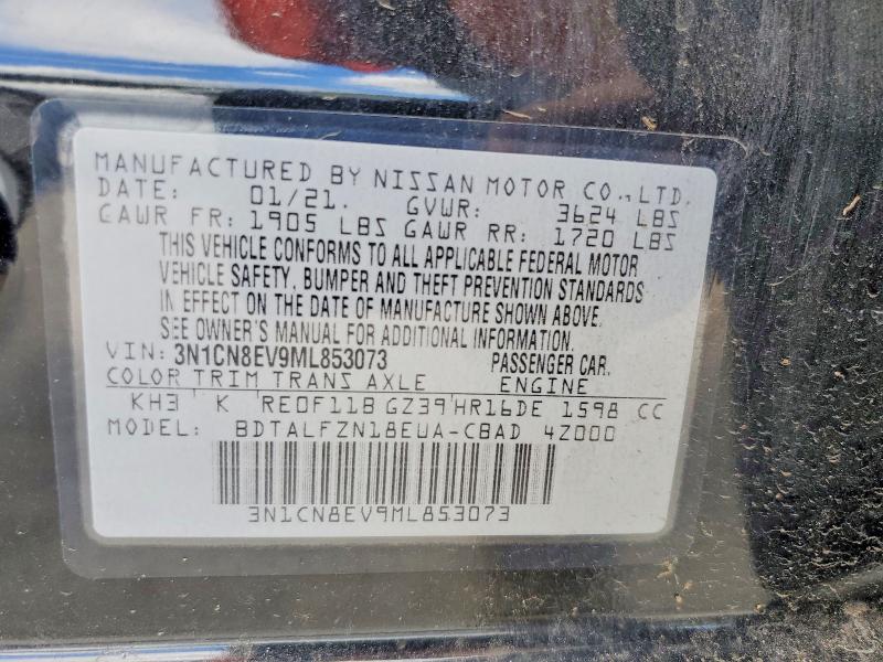 Aukcja sprzedaży 2021 Nissan Versa, vin: 3N1CN8EV9ML853073, numer aukcji: 66298246