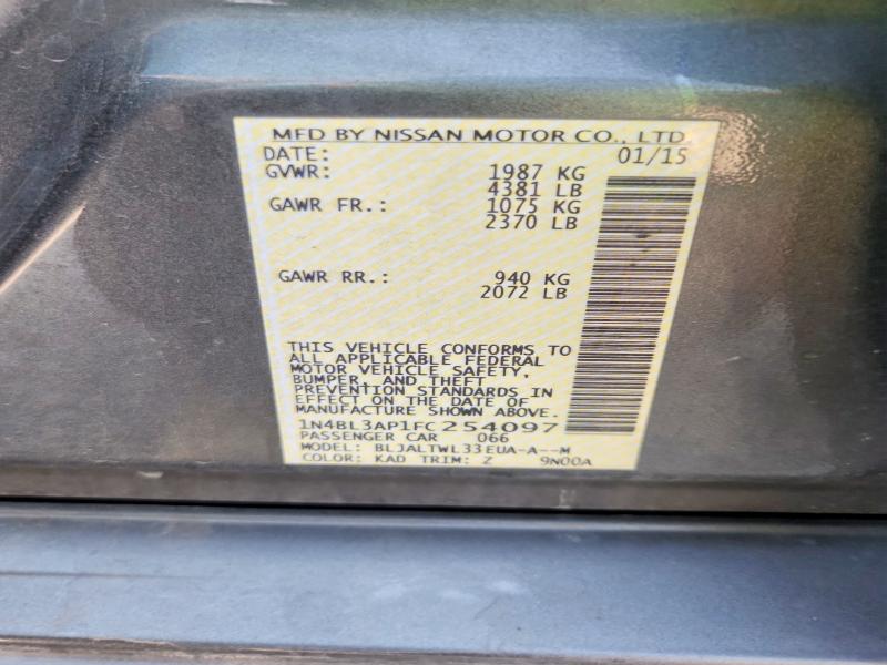Aukcja sprzedaży 2015 Nissan Altima, vin: 1N4BL3AP1FC254097, numer aukcji: 64399536