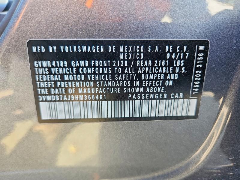 Продаж на аукціоні авто 2017 Volkswagen Jetta, vin: 3VWDB7AJ9HM366461, номер лоту: 67132586