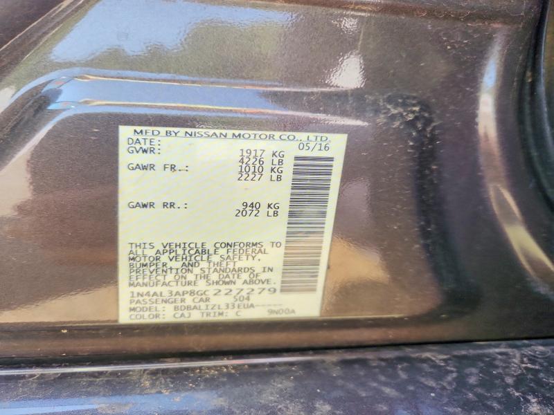 64106866 :رقم المزاد ، 1N4AL3AP8GC227279 vin ، 2016 Nissan Altima مزاد بيع