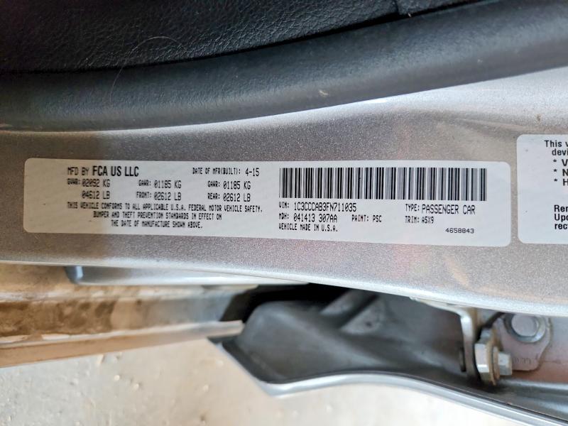 2015 Chrysler 200 მანქანა იყიდება აუქციონზე, vin: 1C3CCCAB3FN711035, აუქციონის ნომერი: 65149996