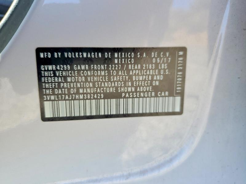 63337416 :رقم المزاد ، 3VWL17AJ7HM382429 vin ، 2017 Volkswagen Jetta مزاد بيع