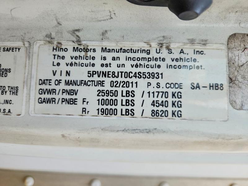 Aukcja sprzedaży 2012 Hino 258/268, vin: 5PVNE8JT0C4S53931, numer aukcji: 60784536