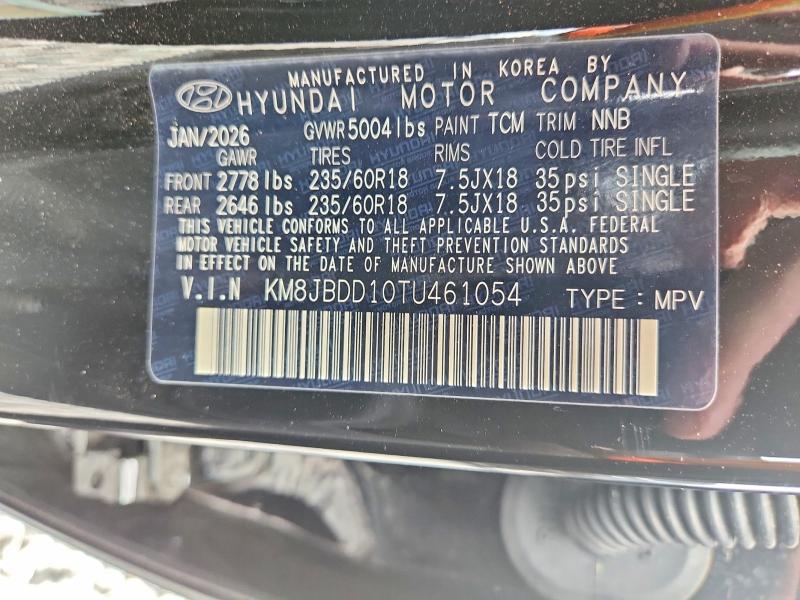 Aukcja sprzedaży 2026 Hyundai Tucson, vin: KM8JBDD10TU461054, numer aukcji: 63411866