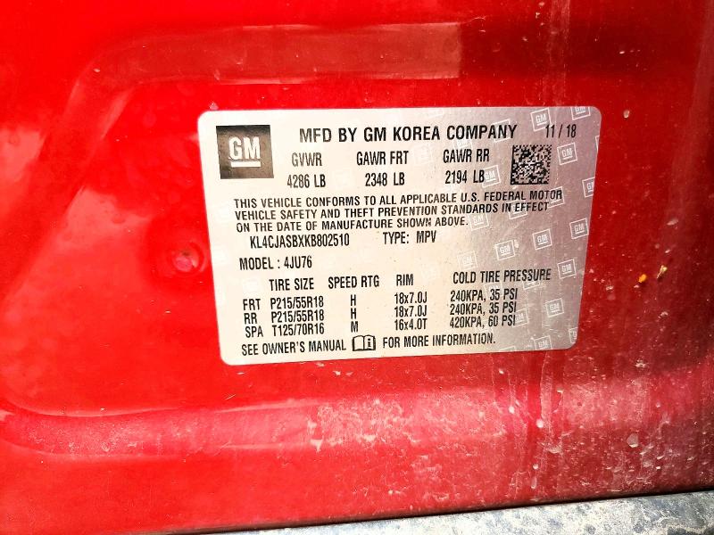 Aukcja sprzedaży 2019 Buick Encore, vin: KL4CJASBXKB802510, numer aukcji: 64677566