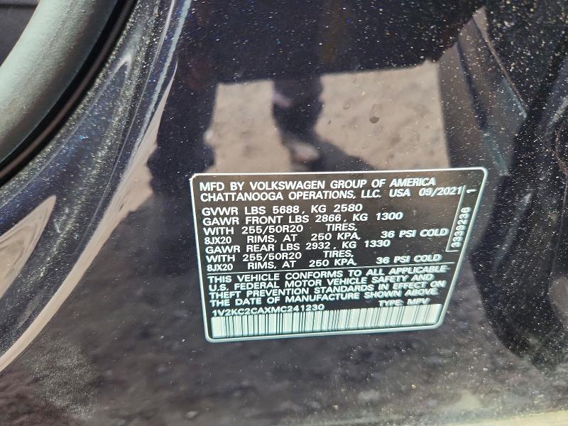 Продаж на аукціоні авто 2021 Volkswagen Atlas Cross Sport, vin: 1V2KC2CAXMC241230, номер лоту: 63589276