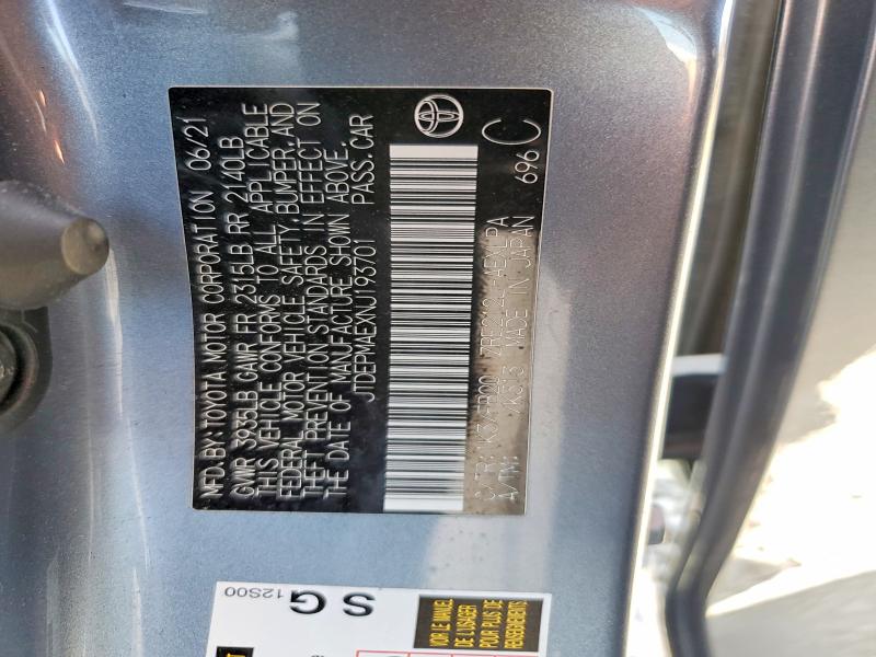 64121626 :رقم المزاد ، JTDEPMAEXNJ193701 vin ، 2022 Toyota Corolla مزاد بيع