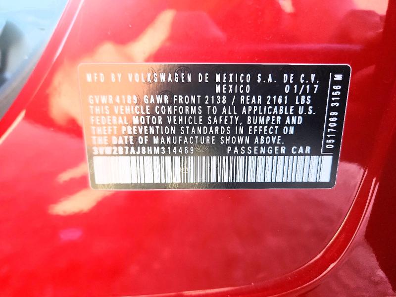 Aukcja sprzedaży 2017 Volkswagen Jetta, vin: 3VW2B7AJ8HM314469, numer aukcji: 64229866