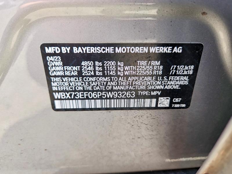 Aukcja sprzedaży 2023 Bmw X1, vin: WBX73EF06P5W93263, numer aukcji: 63797386
