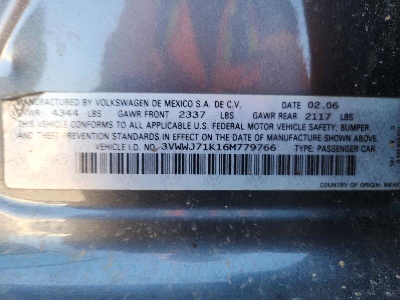 Продаж на аукціоні авто 2006 Volkswagen Jetta, vin: 3VWWJ71K16M779766, номер лоту: 65918026