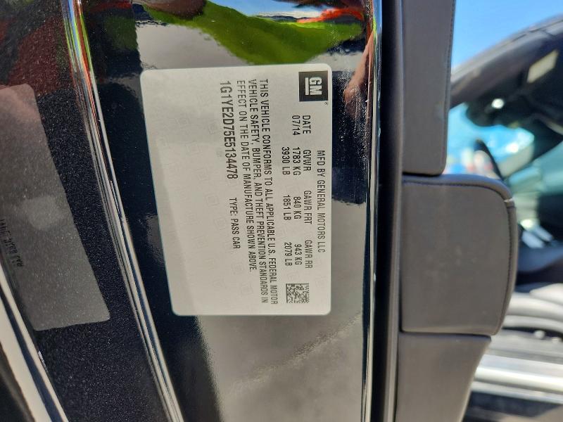 64455886 :رقم المزاد ، 1G1YE2D75E5134478 vin ، 2014 Chevrolet Corvette مزاد بيع