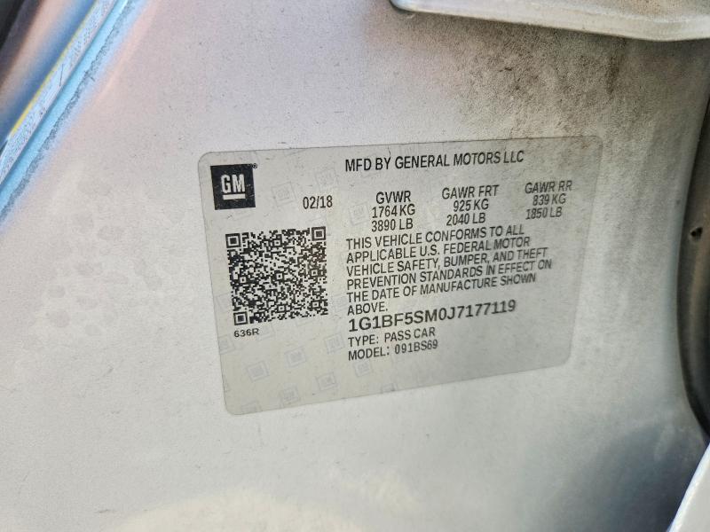 66222276 :رقم المزاد ، 1G1BF5SM0J7177119 vin ، 2018 Chevrolet Cruze مزاد بيع