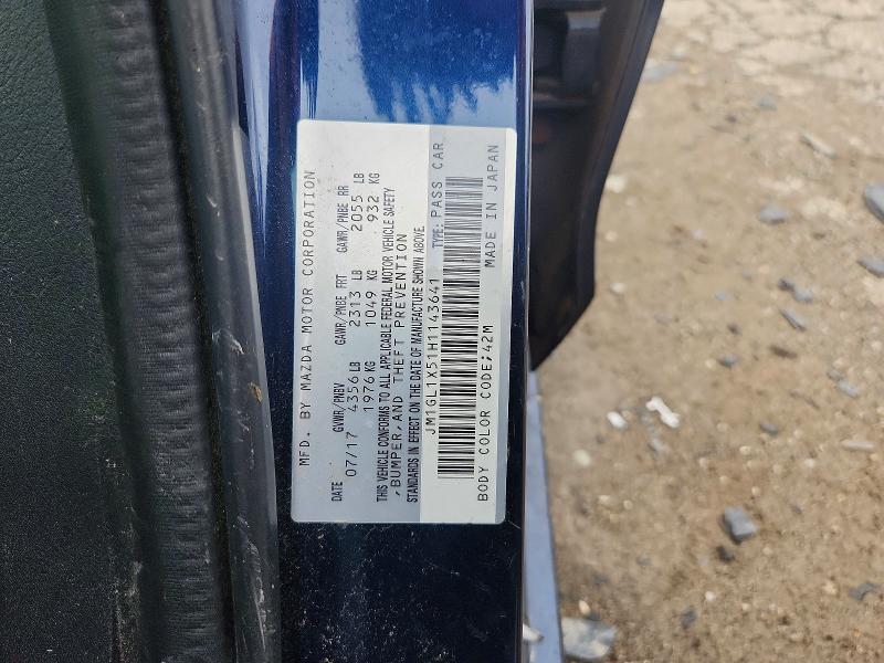 Aukcja sprzedaży 2017 Mazda 6, vin: JM1GL1X51H1143641, numer aukcji: 65106526