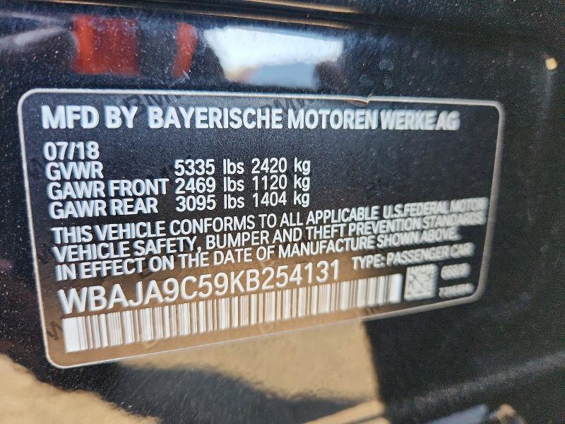Продажа на аукционе авто 2019 Bmw 530e, vin: WBAJA9C59KB254131, номер лота: 64676466