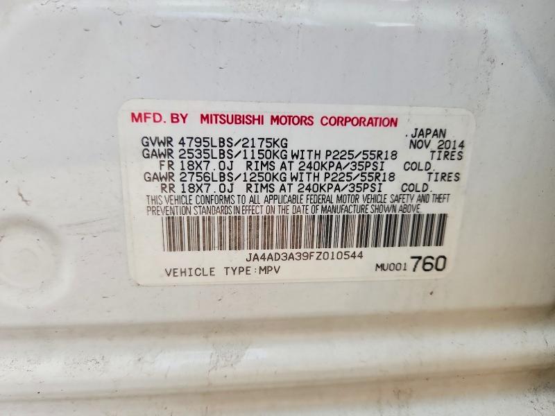 Aukcja sprzedaży 2015 Mitsubishi Outlander, vin: JA4AD3A39FZ010544, numer aukcji: 65395486
