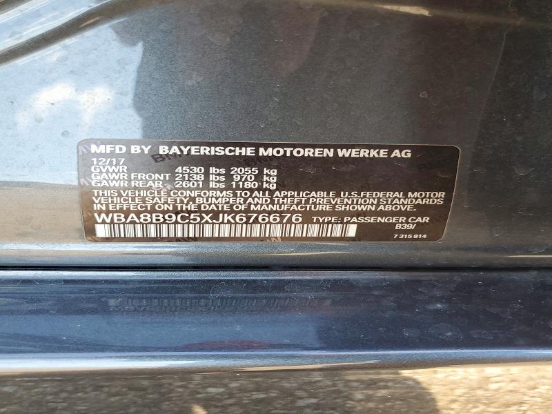 Aukcja sprzedaży 2018 Bmw 330, vin: WBA8B9C5XJK676676, numer aukcji: 65538626