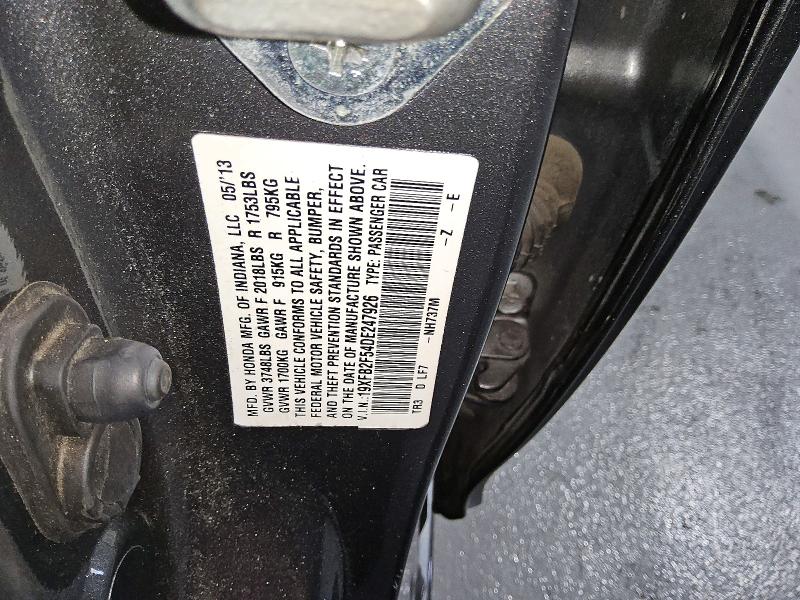 Продаж на аукціоні авто 2013 Honda Civic, vin: 19XFB2F54DE247926, номер лоту: 66439766
