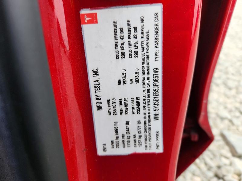 2018 Tesla Model 3 მანქანა იყიდება აუქციონზე, vin: 5YJ3E1EB5JF065749, აუქციონის ნომერი: 66489506