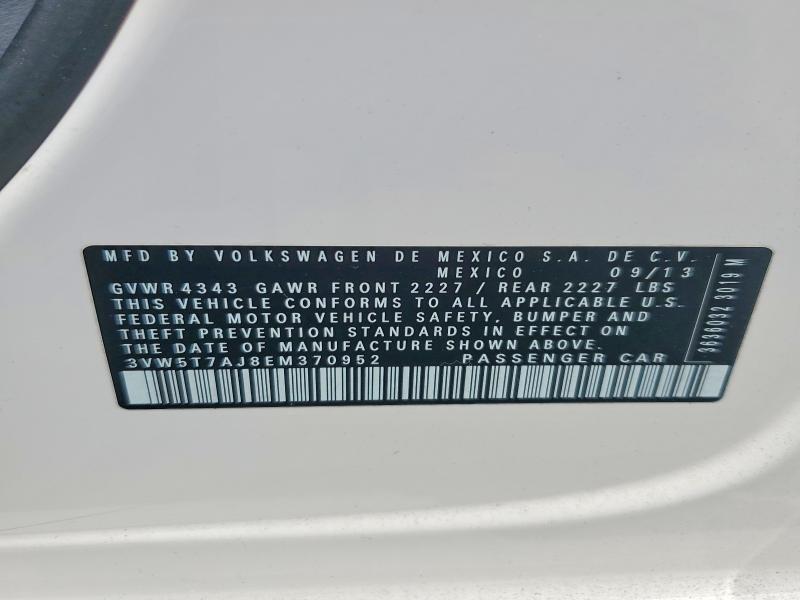 Продажа на аукционе авто 2014 Volkswagen Jetta, vin: 3VW5T7AJ8EM370952, номер лота: 63775626