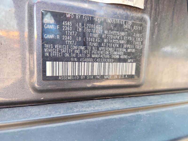 65588296 :رقم المزاد ، 4S4BRBLC4B3393885 vin ، 2011 Subaru Outback مزاد بيع