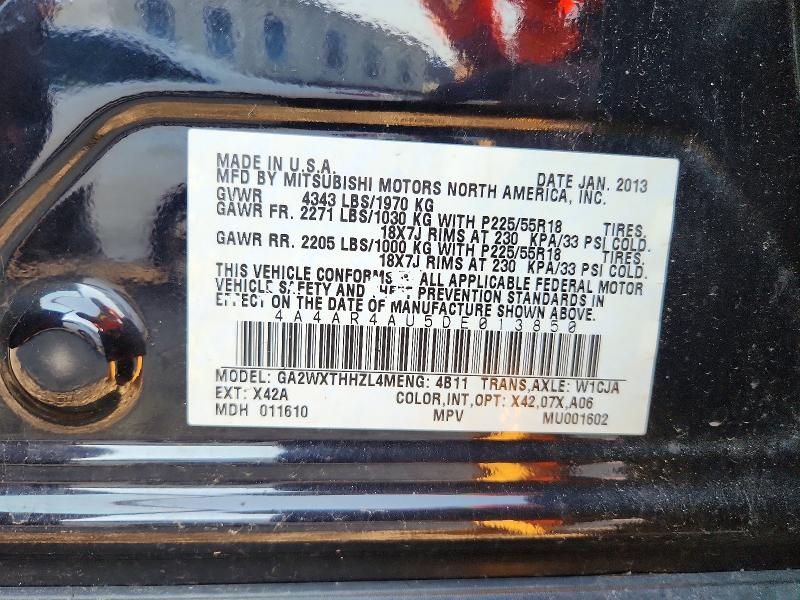 Продаж на аукціоні авто 2013 Mitsubishi Outlander Sport, vin: 4A4AR4AU5DE013850, номер лоту: 64555666