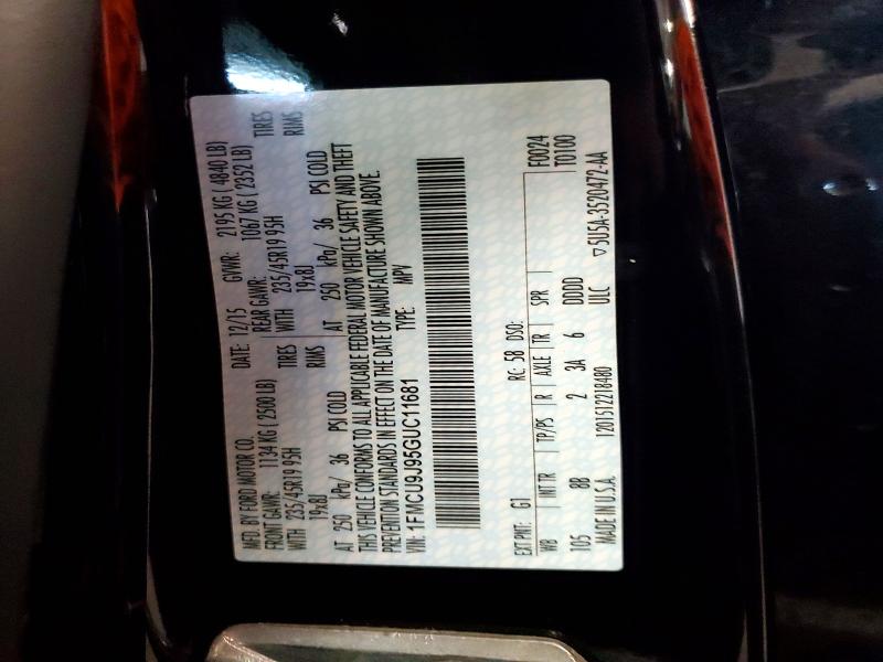64263496 :رقم المزاد ، 1FMCU9J95GUC11681 vin ، 2016 Ford Escape مزاد بيع