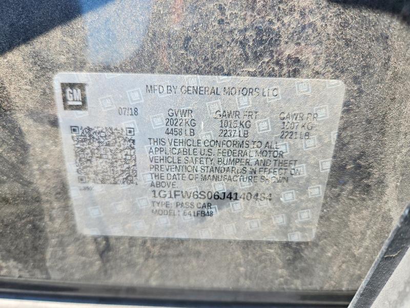 Auction sale of the 2018 Chevrolet Bolt Ev, vin: 1G1FW6S06J4140484, lot number: 64825116