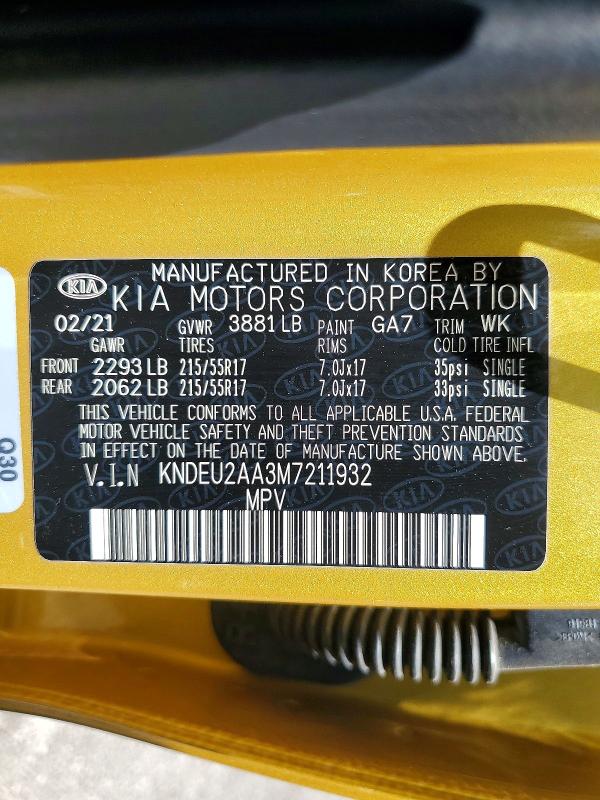 64214156 :رقم المزاد ، KNDEU2AA3M7211932 vin ، 2021 Kia Seltos مزاد بيع