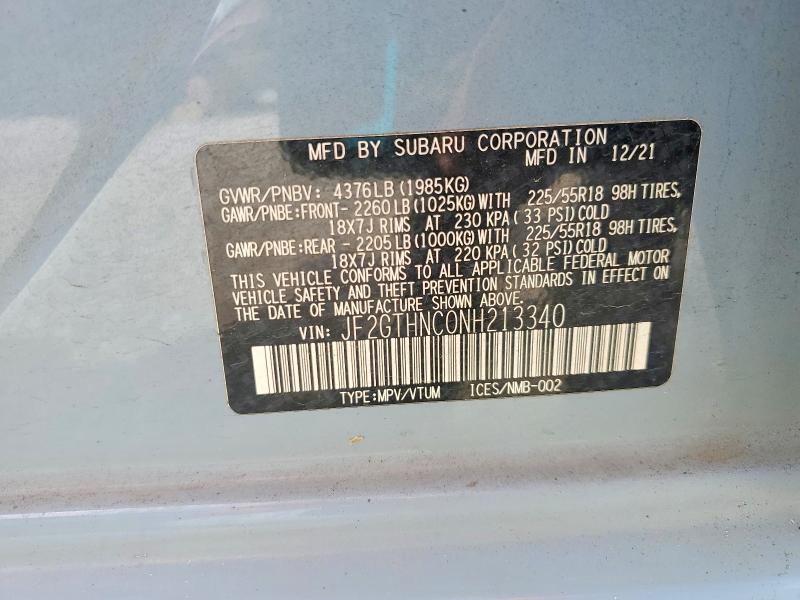 Продаж на аукціоні авто 2022 Subaru Crosstrek, vin: JF2GTHNC0NH213340, номер лоту: 63313676
