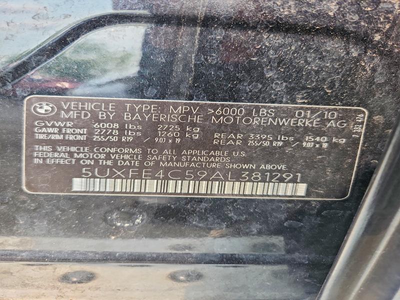 2010 Bmw X5 მანქანა იყიდება აუქციონზე, vin: 5UXFE4C59AL381291, აუქციონის ნომერი: 64257416