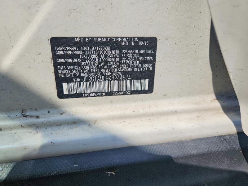 66923946 :رقم المزاد ، JF2GTAMC9K8244574 vin ، 2019 Subaru Crosstrek مزاد بيع