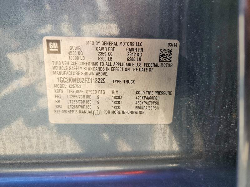 Aukcja sprzedaży 2015 Chevrolet Silverado, vin: 1GC2KWE82FZ113229, numer aukcji: 63801386