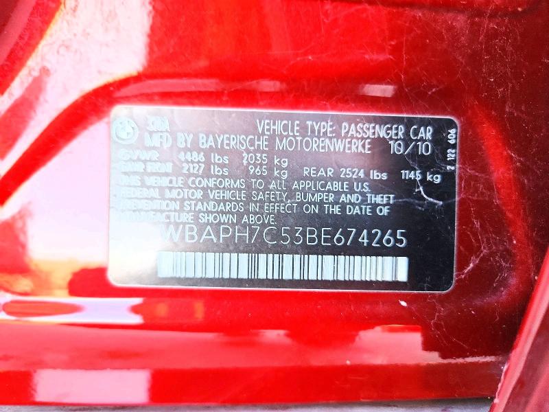 Продаж на аукціоні авто 2011 Bmw 328, vin: WBAPH7C53BE674265, номер лоту: 66134926