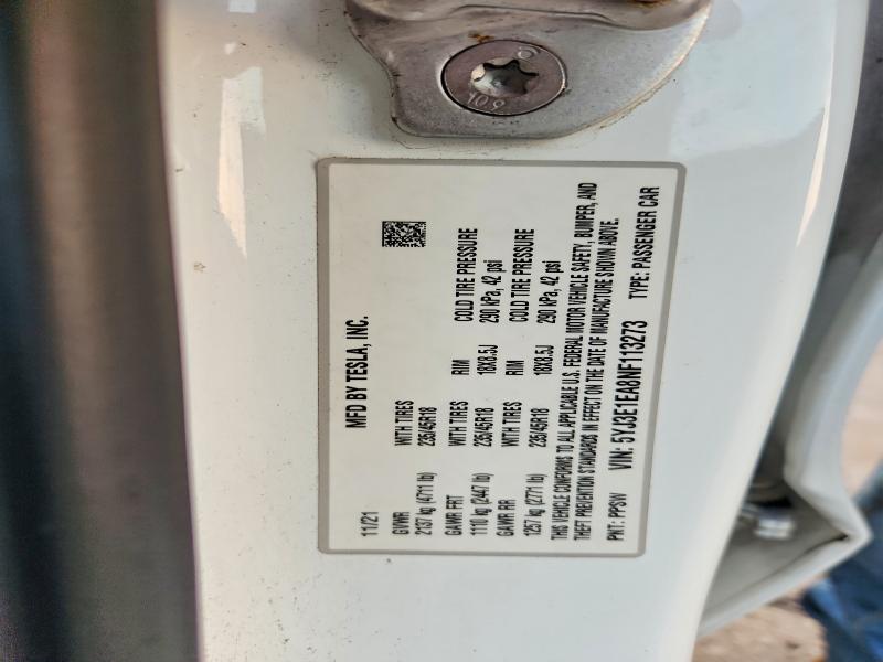 Aukcja sprzedaży 2022 Tesla Model 3, vin: 5YJ3E1EA8NF113273, numer aukcji: 64616196