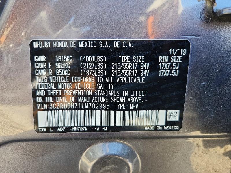 Aukcja sprzedaży 2020 Honda Hr-v, vin: 3CZRU5H71LM702995, numer aukcji: 64291376