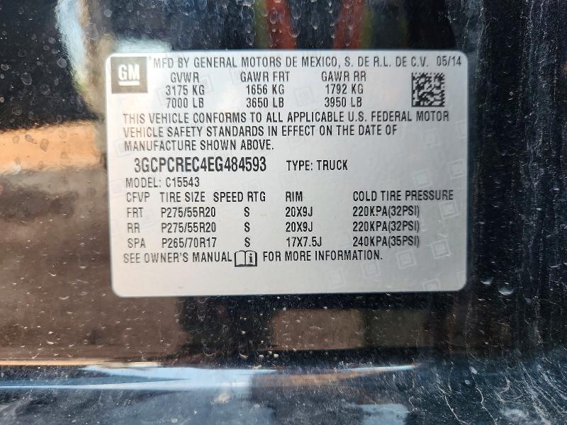 67573866 :رقم المزاد ، 3GCPCREC4EG484593 vin ، 2014 Chevrolet Silverado مزاد بيع