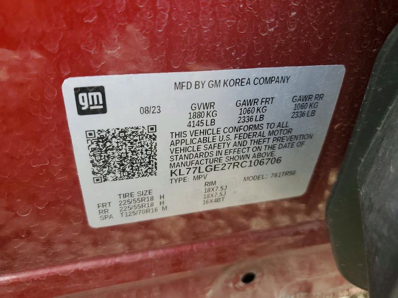 Продаж на аукціоні авто 2024 Chevrolet Trax, vin: KL77LGE27RC106706, номер лоту: 66310326