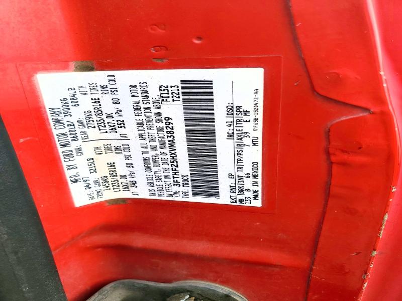 63434736 :رقم المزاد ، 3FTHF25HXVMA38299 vin ، 1997 Ford F250 مزاد بيع