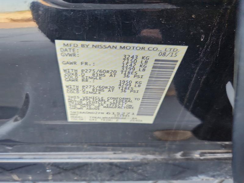 Продажа на аукционе авто 2015 Nissan Armada, vin: 5N1BA0ND2FN615271, номер лота: 62946256