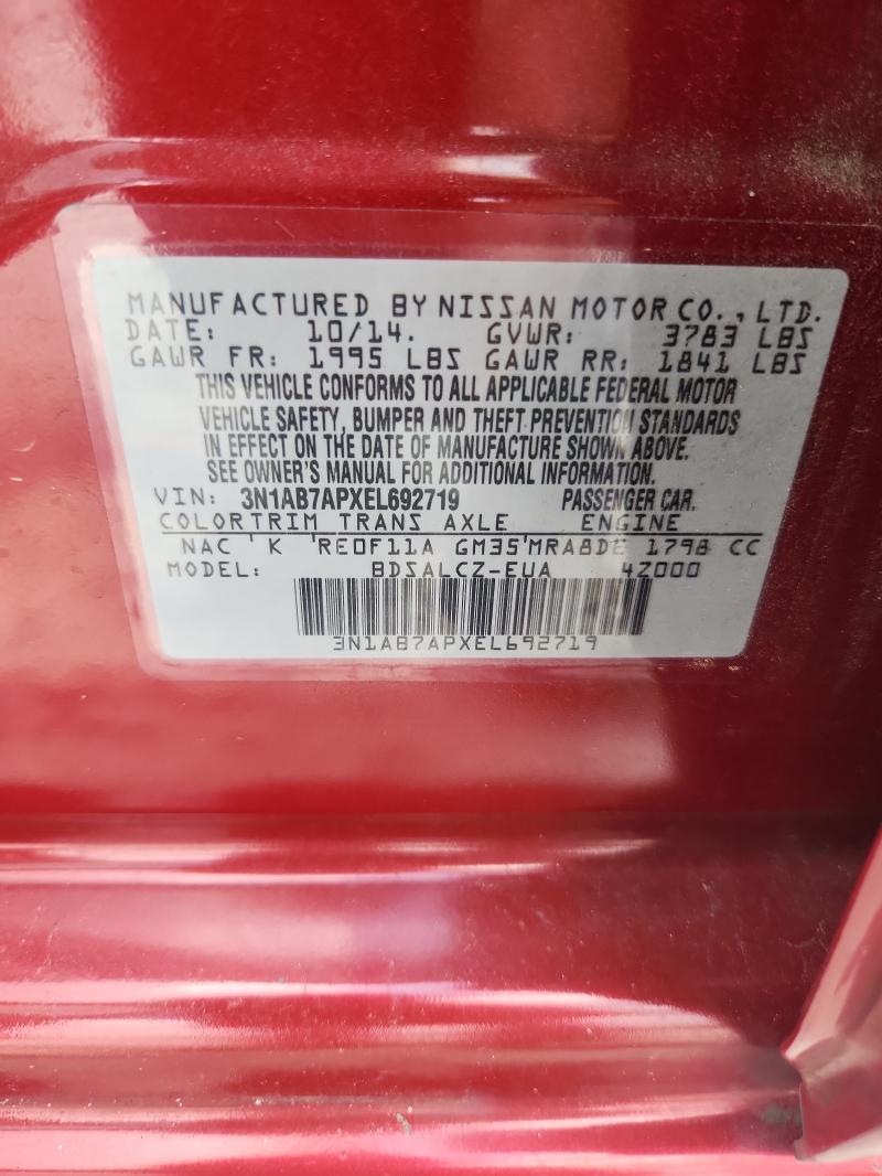 Продаж на аукціоні авто 2014 Nissan Sentra, vin: 3N1AB7APXEL692719, номер лоту: 62512706