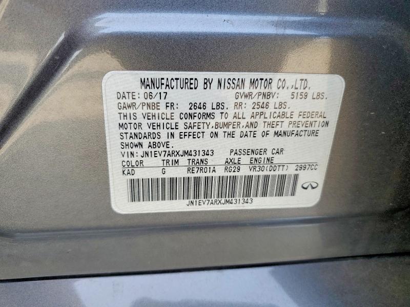 Продаж на аукціоні авто 2018 Infiniti Q50, vin: JN1EV7ARXJM431343, номер лоту: 66260916